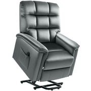 Dark Grey Velvet Feel Electric Lift Recliner Chair for Comfort and Support by HOMCOM
