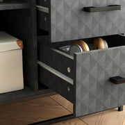 Grey Freestanding Sideboard with Adjustable Shelf Drawers and Open Storage Compartment by HOMCOM