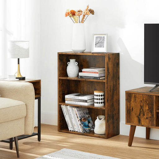 3 Tier Wooden Bookcase with Open Storage Shelves for Home or Office by Vasagle