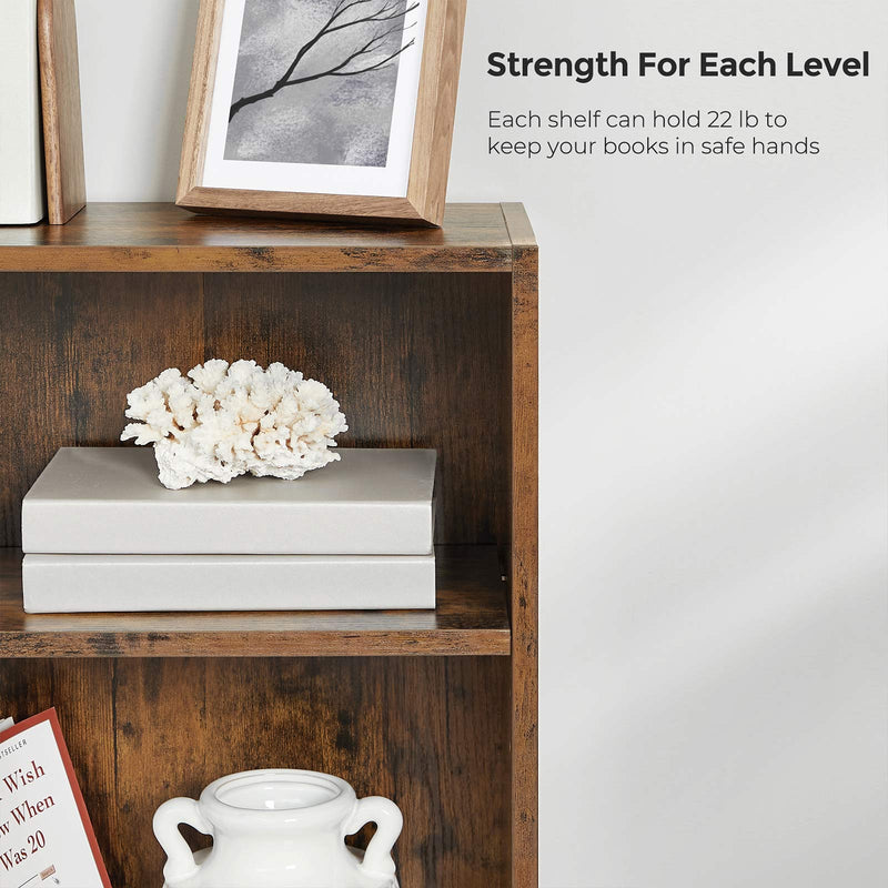 3 Tier Wooden Bookcase with Open Storage Shelves for Home or Office by Vasagle