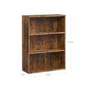 3 Tier Wooden Bookcase with Open Storage Shelves for Home or Office by Vasagle