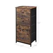 4 Drawer Fabric Storage Unit with Metal Frame for Bedroom or Office by Songmics