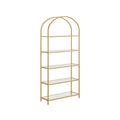 Gold Ladder Shelving Unit with 4 Tier Open Storage for Living Room or Office by Vasagle