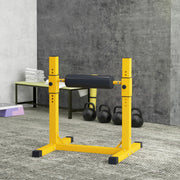 Adjustable Bulgarian Split Squat Stand With Foam Roller For Leg Workouts Yellow AOSOM