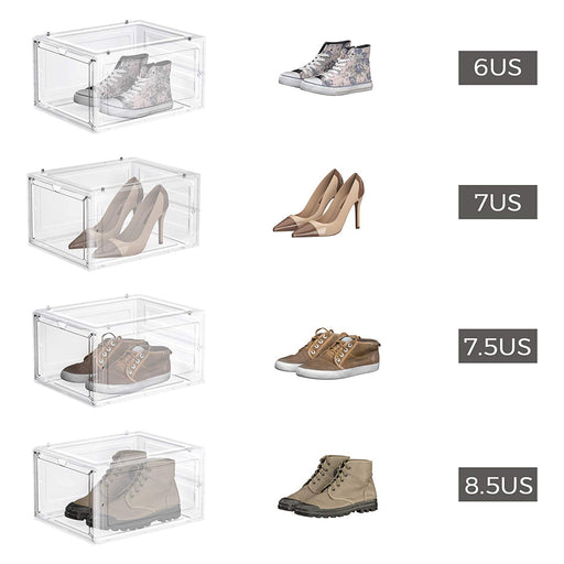 Stackable White Shoe Storage Boxes for Organised Entryway or Wardrobe by Songmics