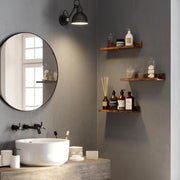 Rustic Brown Wooden Floating Shelves Set of 3 for Wall Storage and Display by Vasagle