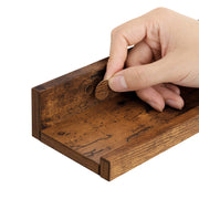 Rustic Brown Wooden Floating Shelves Set of 3 for Wall Storage and Display by Vasagle