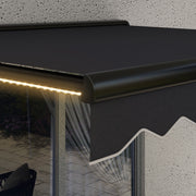 Electric Retractable Garden Awning 3 x 2.5m with LED Light and Aluminium Frame