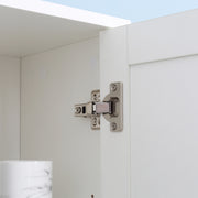 Tall Freestanding Bathroom Cabinet With Mirror and Adjustable Shelves, White