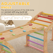 9 in 1 Toddler Climbing Frame With Slide Ramp Ladder and Blackboard For Indoor Play Grey AOSOM