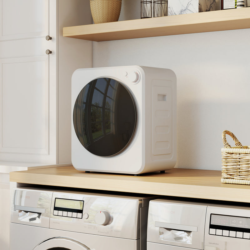Compact Tumble Dryer for Small Flats with 5 Programmes and Flexible Installation White