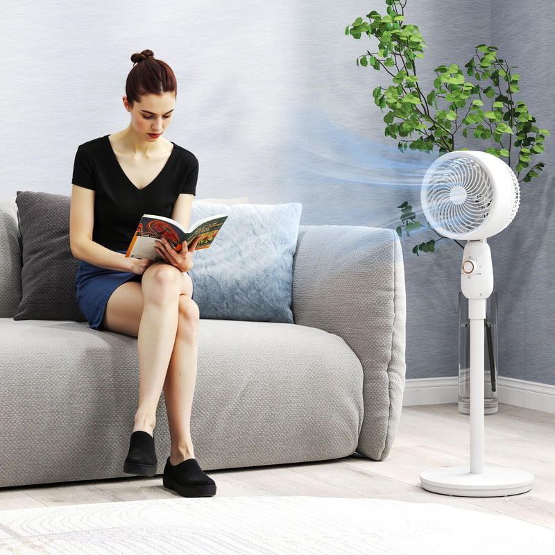 12 Inch Powerful Pedestal Fan With 3 Speeds and Oscillating Function for Home and Office by HOMCOM