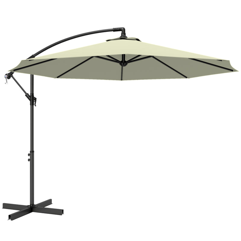 Cantilever Parasol for Garden Dining and Relaxing with Adjustable Shade With UPF 30+ UV Protection, Beige