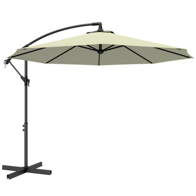 Cantilever Parasol for Garden Dining and Relaxing with Adjustable Shade With UPF 30+ UV Protection, Beige Outsunny