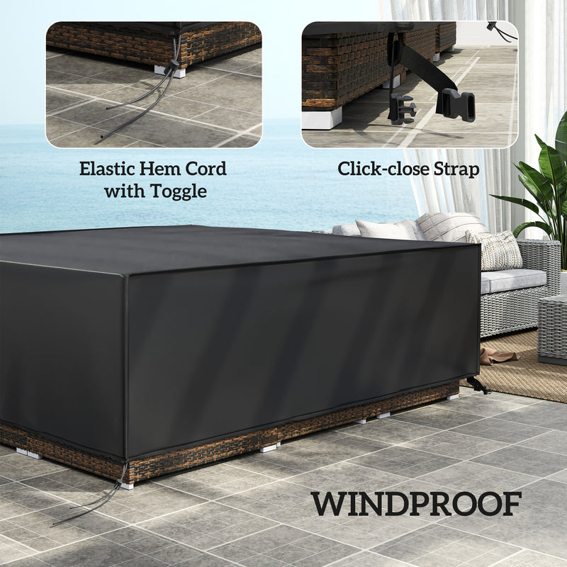 Large Square Waterproof Garden Furniture Cover 600D Oxford 230 x 230 x 70 cm Black by Outsunny