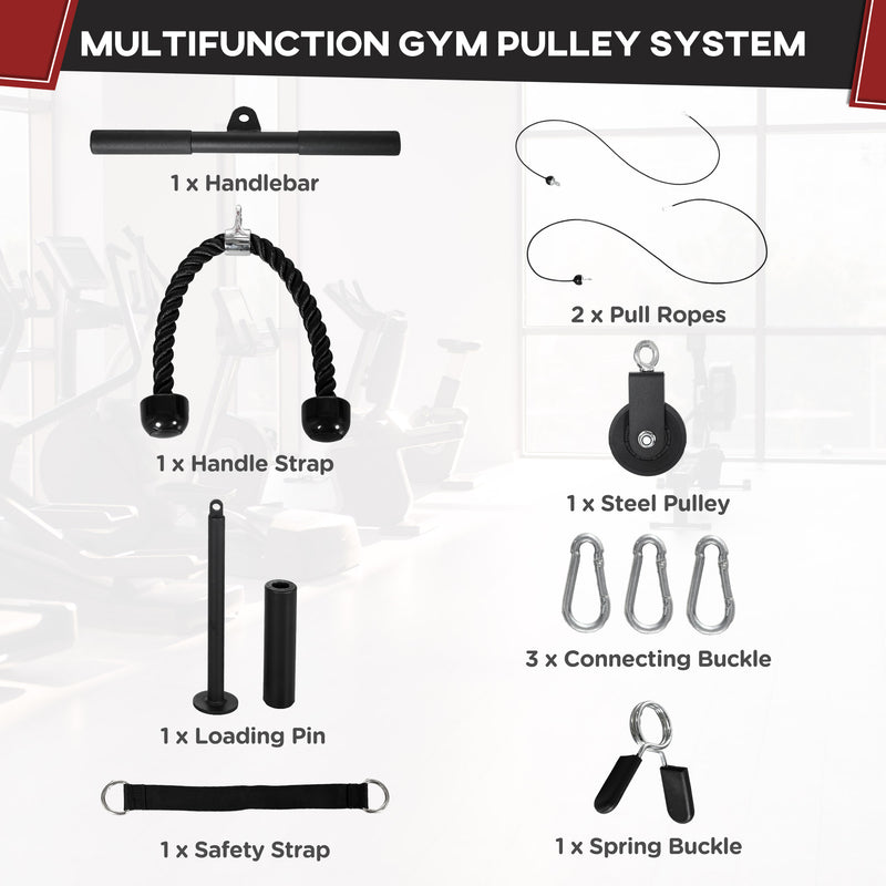 Cable Machine Pulley System with DIY Loading Weight Pin for Lat Pulldown by SPORTNOW AOSOM