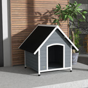Wooden Outdoor Dog Kennel With Removable Floor for Large Breeds Anti Corrosion Wood Grey