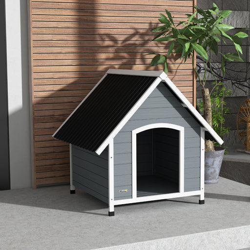 Wooden Outdoor Dog Kennel With Removable Floor for Large Breeds Anti Corrosion Wood Grey