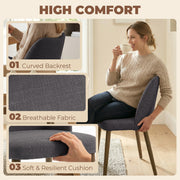 Dining Chairs with Supportive Padding for Comfortable Family Meals Dark Grey Set of 2 AOSOM