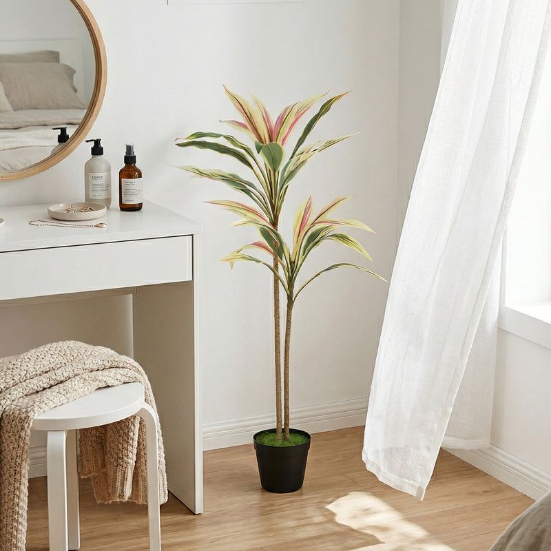 Artificial Cordyline Tree for Easy Year Round Indoor Greenery Yellow Homcom