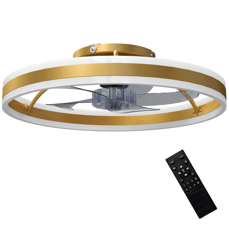 Ceiling Fan with Adjustable Light and Quiet Motor for Year Round Bedroom Comfort Gold Tone
