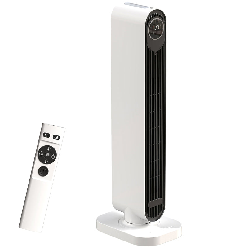 2000W Ceramic Electric Fan Heater With Timer, Remote Control and Oscillation for Home Use White