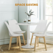 Five Piece White Modern Dining Set With Table And Chairs For Kitchen Or Dining Room