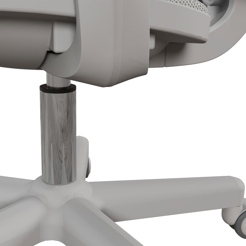 Grey Mesh Office Chair With Adjustable Height and 360 Swivel Wheels for Home or Study Use