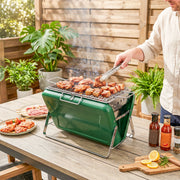 Portable Charcoal BBQ Grill for Easy Outdoor Cooking and Picnics Dark Green Outsunny