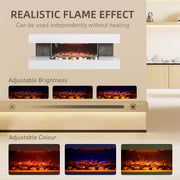 White 120cm Electric Fireplace Wall Mounted or Freestanding with LED Flame Remote 2000W by HOMCOM