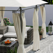 3 x 4m Metal Gazebo with Two-Tier Roof in Cream White by Outsunny