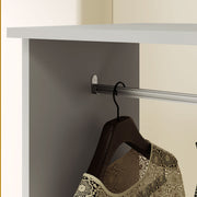 Grey Open Wardrobe on Wheels with Clothes Rail and Shelves for Bedroom Storage by HOMCOM