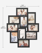 10-Opening Photo Collage Frame in Black MDF by Songmics - lifestyle shot on wall