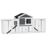 Large Wooden Chicken Coop with Run and Nesting Box Grey by PawHut