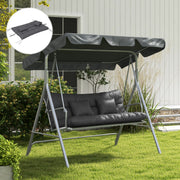 Charcoal Grey Garden Chair Cushion Set with Pillows and Ties (Cushions Only)