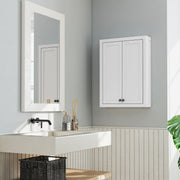 Wall Mounted Bathroom Cabinet With Adjustable Storage Shelves For Organised Spaces White