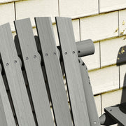 Grey Wooden 2 Seater Garden Bench with Centre Coffee Table by Outsunny