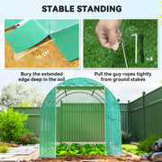 Large Steel Frame Polytunnel Greenhouse With Roll Up Door For Garden Growing Green AOSOM