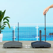 Black Garden Parasol Base with Adjustable Wheels and Handle Holds Up to 55kg by Outsunny