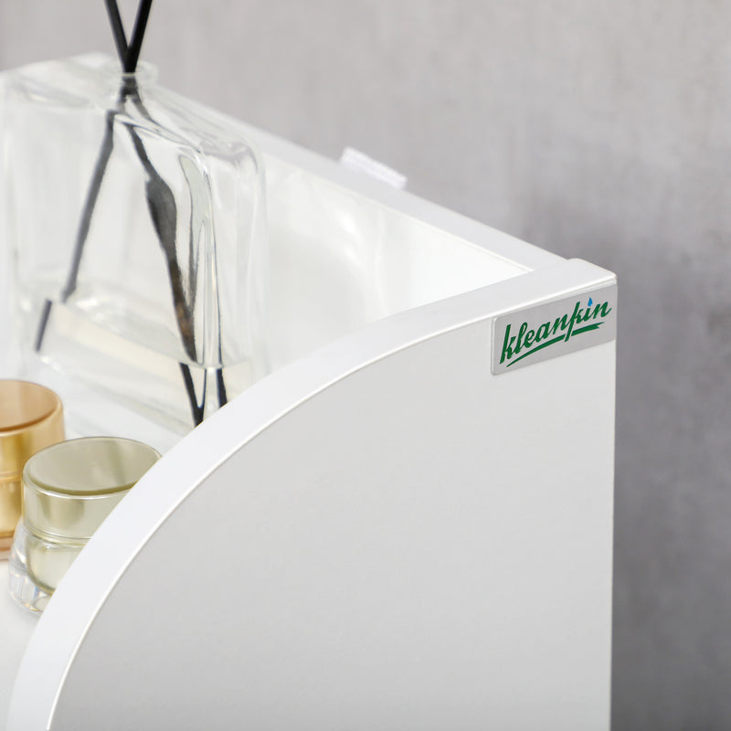 Slim Bathroom Storage Cabinet With Multiple Compartments For Small Spaces, White