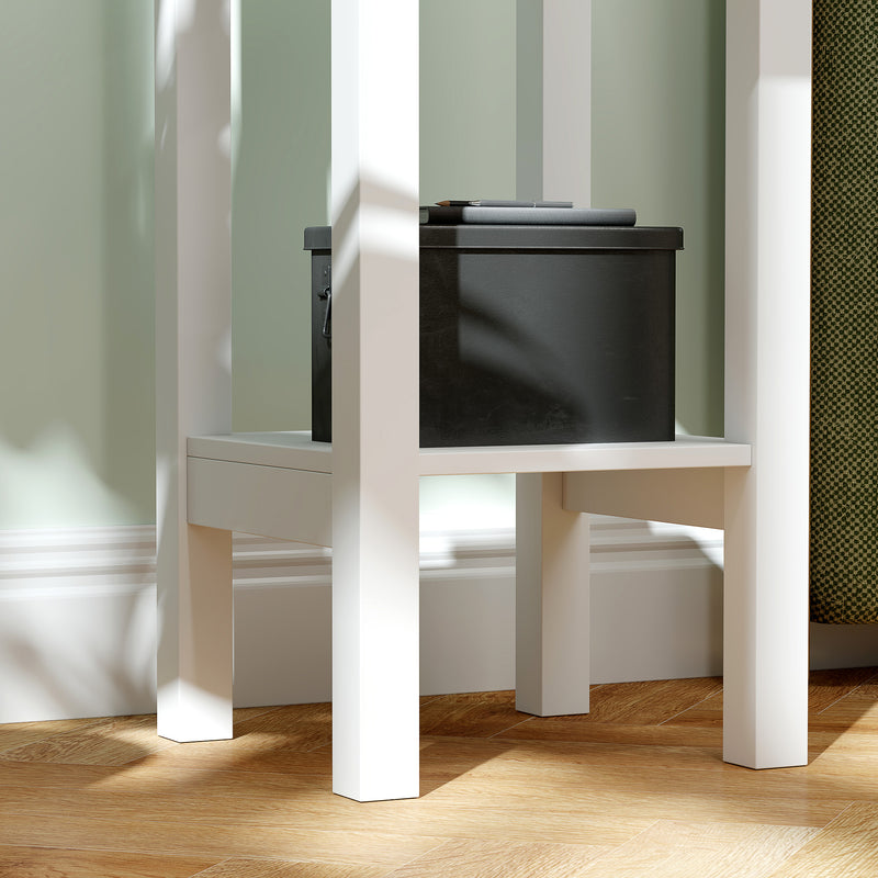 Set of Two White Floral Cut-Out Side Tables Elegant and Stylish by HOMCOM