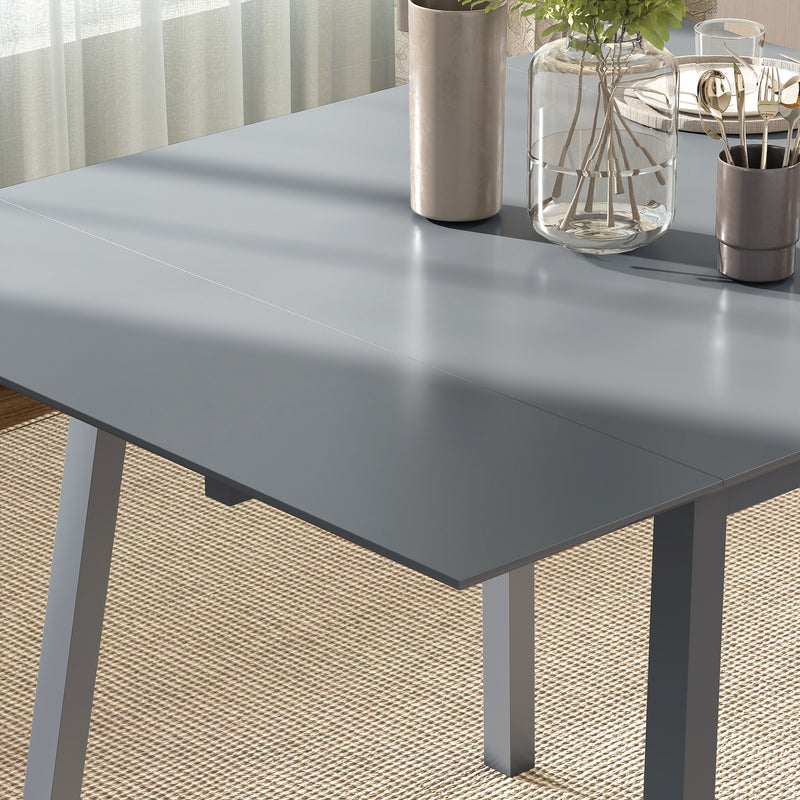 Folding Drop Leaf Dining Table for Small Kitchens Seats 4 Space Saving Pine Wood Grey