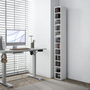 Tall Narrow Media Storage Tower for 204 CDs Ideal for Small Spaces, White