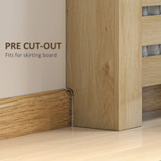 Radiator Cover with Slatted Front and Storage Drawer for Safe Family Homes Oak Homcom