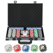 400 Piece Poker Chips Set with Mat Numbered Chips and Case for Texas Holdem Grey AOSOM