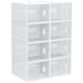 8 Piece Clear Plastic Stackable Shoe Storage Boxes with Magnetic Doors for UK EU Size 8.5 by HOMCOM