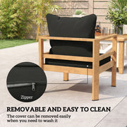 Garden Chair Cushion Set with Thick Padding and Washable Covers Black Outsunny