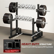 Adjustable Squat Rack for Safe Home Strength Training with Weight Plate Storage Black AOSOM