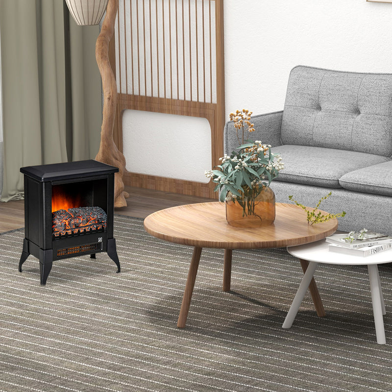 Freestanding Electric Fireplace Heater for Quick Warmth and Cosy Flame Effect Black