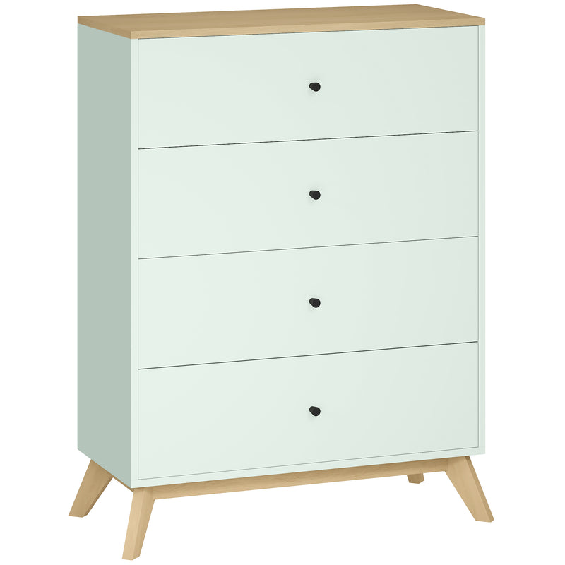 4 Drawer Bedroom Chest for Organised Clothes Storage with Easy Clean Surface Light Green Oak